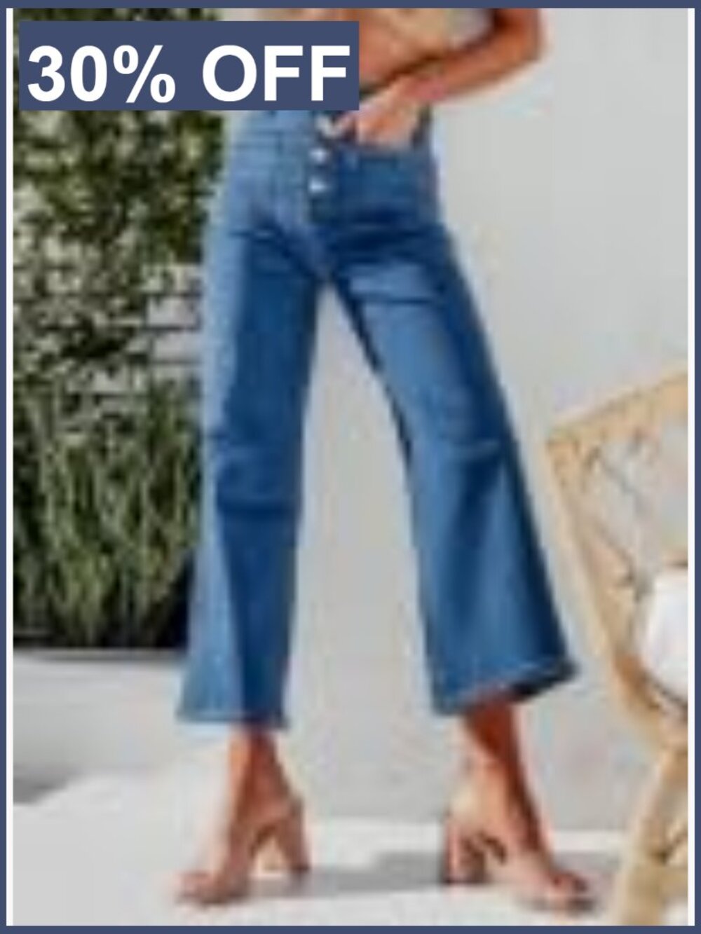 High Waisted Wide Leg Stretchy Straight Jeans Loose Denim Pants Pocket - Picture 5 of 7